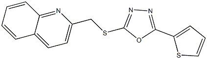 2-(quinolin-2-ylmethylsulfanyl)-5-thiophen-2-yl-1,3,4-oxadiazole 结构式