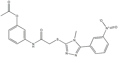 [3-[[2-[[4-methyl-5-(3-nitrophenyl)-1,2,4-triazol-3-yl]sulfanyl]acetyl]amino]phenyl] acetate 结构式