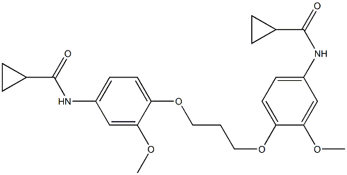 N-[4-[3-[4-(cyclopropanecarbonylamino)-2-methoxyphenoxy]propoxy]-3-methoxyphenyl]cyclopropanecarboxamide 结构式