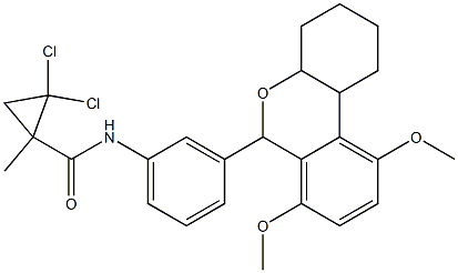 2,2-dichloro-N-[3-(7,10-dimethoxy-2,3,4,4a,6,10b-hexahydro-1H-benzo[c]chromen-6-yl)phenyl]-1-methylcyclopropane-1-carboxamide 结构式