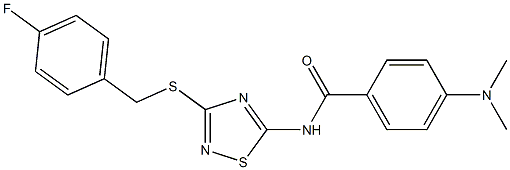 4-(dimethylamino)-N-[3-[(4-fluorophenyl)methylsulfanyl]-1,2,4-thiadiazol-5-yl]benzamide 结构式