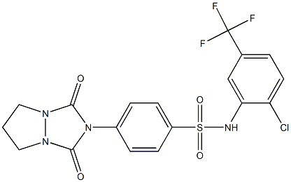 N-[2-chloro-5-(trifluoromethyl)phenyl]-4-(1,3-dioxo-6,7-dihydro-5H-pyrazolo[1,2-a][1,2,4]triazol-2-yl)benzenesulfonamide 结构式