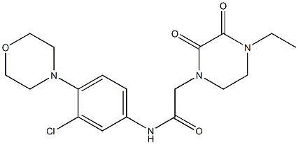 N-(3-chloro-4-morpholin-4-ylphenyl)-2-(4-ethyl-2,3-dioxopiperazin-1-yl)acetamide 结构式