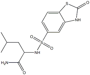4-methyl-2-[(2-oxo-3H-1,3-benzothiazol-5-yl)sulfonylamino]pentanamide 结构式