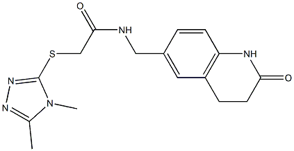 2-[(4,5-dimethyl-1,2,4-triazol-3-yl)sulfanyl]-N-[(2-oxo-3,4-dihydro-1H-quinolin-6-yl)methyl]acetamide 结构式