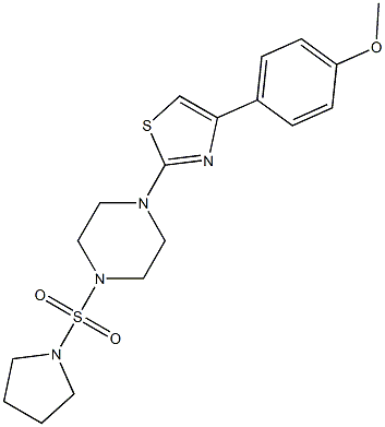 4-(4-methoxyphenyl)-2-(4-pyrrolidin-1-ylsulfonylpiperazin-1-yl)-1,3-thiazole 结构式