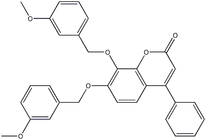 7,8-bis[(3-methoxyphenyl)methoxy]-4-phenylchromen-2-one 结构式