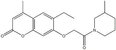 6-ethyl-4-methyl-7-[2-(3-methylpiperidin-1-yl)-2-oxoethoxy]chromen-2-one 结构式