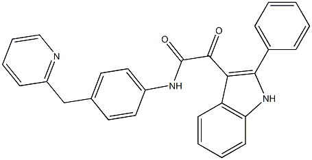 2-oxo-2-(2-phenyl-1H-indol-3-yl)-N-[4-(pyridin-2-ylmethyl)phenyl]acetamide 结构式