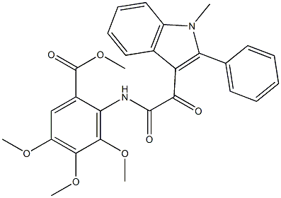 methyl 3,4,5-trimethoxy-2-[[2-(1-methyl-2-phenylindol-3-yl)-2-oxoacetyl]amino]benzoate 结构式