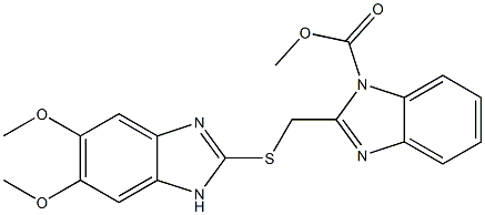 methyl 2-[(5,6-dimethoxy-1H-benzimidazol-2-yl)sulfanylmethyl]benzimidazole-1-carboxylate 结构式