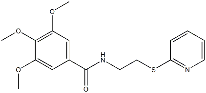 3,4,5-trimethoxy-N-(2-pyridin-2-ylsulfanylethyl)benzamide 结构式