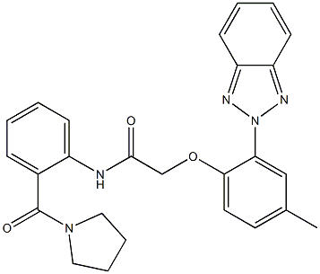 2-[2-(benzotriazol-2-yl)-4-methylphenoxy]-N-[2-(pyrrolidine-1-carbonyl)phenyl]acetamide 结构式