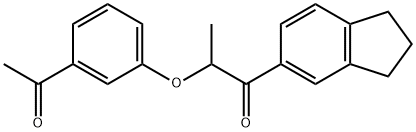 2-(3-acetylphenoxy)-1-(2,3-dihydro-1H-inden-5-yl)propan-1-one 结构式