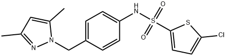 5-chloro-N-[4-[(3,5-dimethylpyrazol-1-yl)methyl]phenyl]thiophene-2-sulfonamide 结构式