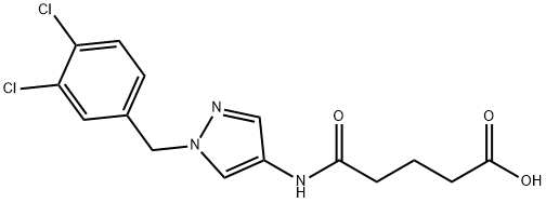 5-[[1-[(3,4-dichlorophenyl)methyl]pyrazol-4-yl]amino]-5-oxopentanoic acid 结构式