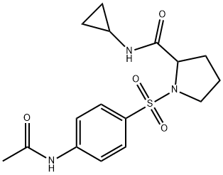 1-(4-acetamidophenyl)sulfonyl-N-cyclopropylpyrrolidine-2-carboxamide 结构式