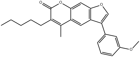 3-(3-methoxyphenyl)-5-methyl-6-pentylfuro[3,2-g]chromen-7-one 结构式