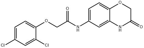 2-(2,4-dichlorophenoxy)-N-(3-oxo-4H-1,4-benzoxazin-6-yl)acetamide 结构式