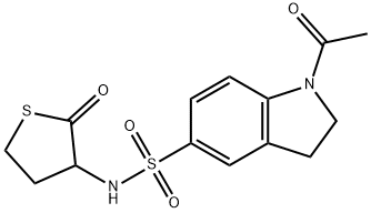 1-acetyl-N-(2-oxothiolan-3-yl)-2,3-dihydroindole-5-sulfonamide 结构式