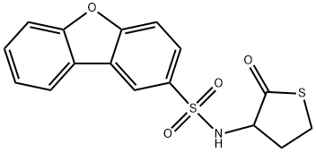 N-(2-oxothiolan-3-yl)dibenzofuran-2-sulfonamide 结构式