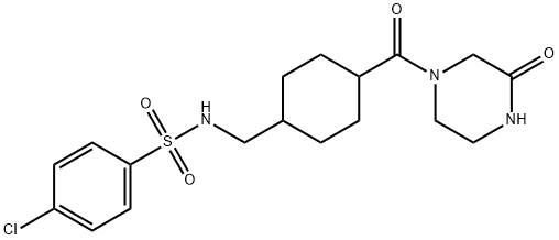 4-chloro-N-[[4-(3-oxopiperazine-1-carbonyl)cyclohexyl]methyl]benzenesulfonamide 结构式