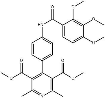 dimethyl 2,6-dimethyl-4-[4-[(2,3,4-trimethoxybenzoyl)amino]phenyl]pyridine-3,5-dicarboxylate 结构式