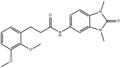 3-(2,3-dimethoxyphenyl)-N-(1,3-dimethyl-2-oxobenzimidazol-5-yl)propanamide 结构式