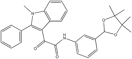 2-(1-methyl-2-phenylindol-3-yl)-2-oxo-N-[3-(4,4,5,5-tetramethyl-1,3-dioxolan-2-yl)phenyl]acetamide 结构式