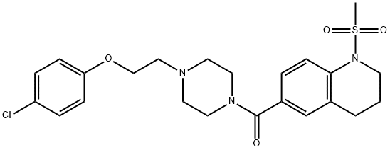 [4-[2-(4-chlorophenoxy)ethyl]piperazin-1-yl]-(1-methylsulfonyl-3,4-dihydro-2H-quinolin-6-yl)methanone 结构式