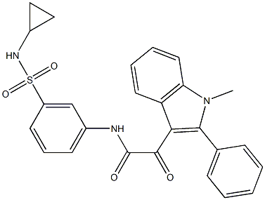 N-[3-(cyclopropylsulfamoyl)phenyl]-2-(1-methyl-2-phenylindol-3-yl)-2-oxoacetamide 结构式