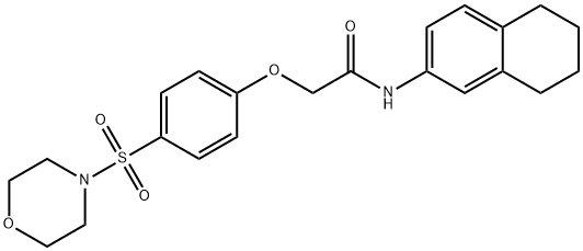 2-(4-morpholin-4-ylsulfonylphenoxy)-N-(5,6,7,8-tetrahydronaphthalen-2-yl)acetamide 结构式