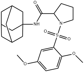 N-(1-adamantyl)-1-(2,5-dimethoxyphenyl)sulfonylpyrrolidine-2-carboxamide 结构式
