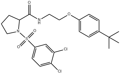 N-[2-(4-tert-butylphenoxy)ethyl]-1-(3,4-dichlorophenyl)sulfonylpyrrolidine-2-carboxamide 结构式