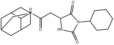 N-(2-adamantyl)-2-(1-cyclohexyl-2,5-dioxoimidazolidin-4-yl)acetamide 结构式