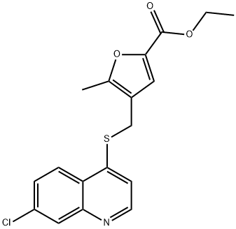 ethyl 4-[(7-chloroquinolin-4-yl)sulfanylmethyl]-5-methylfuran-2-carboxylate 结构式