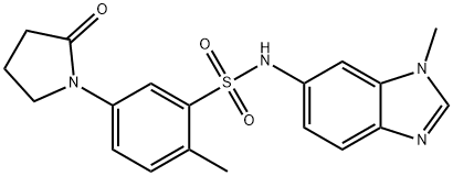 2-methyl-N-(3-methylbenzimidazol-5-yl)-5-(2-oxopyrrolidin-1-yl)benzenesulfonamide 结构式