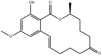 (2E,11S)-15-hydroxy-17-methoxy-11-methyl-12-oxabicyclo[12.4.0]octadeca-1(18),2,14,16-tetraene-7,13-dione 结构式