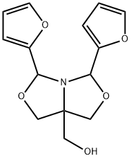 [3,5-bis(furan-2-yl)-1,3,5,7-tetrahydro-[1,3]oxazolo[3,4-c][1,3]oxazol-7a-yl]methanol 结构式