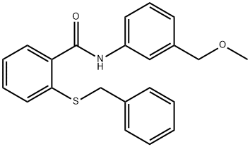 2-benzylsulfanyl-N-[3-(methoxymethyl)phenyl]benzamide 结构式