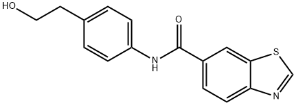 N-[4-(2-羟乙基)苯基]-6-苯并噻唑甲酰胺 结构式