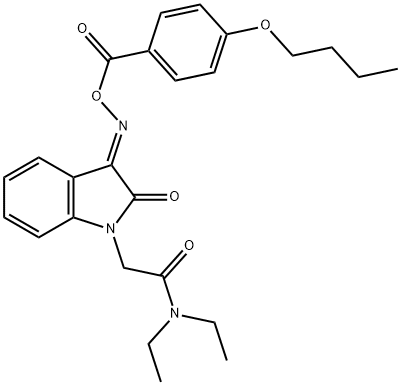 [(E)-[1-[2-(diethylamino)-2-oxoethyl]-2-oxoindol-3-ylidene]amino] 4-butoxybenzoate 结构式