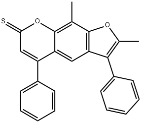 2,9-dimethyl-3,5-diphenylfuro[3,2-g]chromene-7-thione 结构式