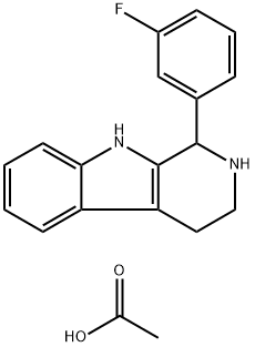 1-(3-fluorophenyl)-2,3,4,9-tetrahydro-1H-pyrido[3,4-b]indol-2-ium acetate 结构式