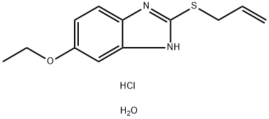 6-ethoxy-2-prop-2-enylsulfanyl-1H-benzimidazole hydrate hydrochloride 结构式