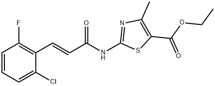 ethyl 2-[[(E)-3-(2-chloro-6-fluorophenyl)prop-2-enoyl]amino]-4-methyl-1,3-thiazole-5-carboxylate 结构式