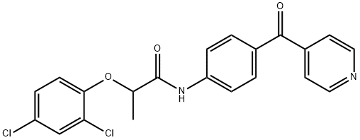 2-(2,4-dichlorophenoxy)-N-[4-(pyridine-4-carbonyl)phenyl]propanamide 结构式