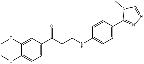 1-(3,4-dimethoxyphenyl)-3-[4-(4-methyl-1,2,4-triazol-3-yl)anilino]propan-1-one 结构式