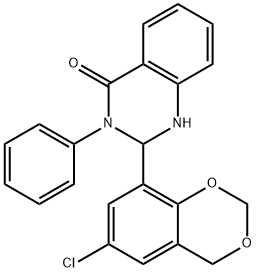 2-(6-chloro-4H-1,3-benzodioxin-8-yl)-3-phenyl-1,2-dihydroquinazolin-4-one 结构式