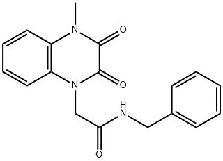 N-benzyl-2-(4-methyl-2,3-dioxoquinoxalin-1-yl)acetamide 结构式